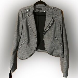 White House black market jacket blazer 14 moto plaid